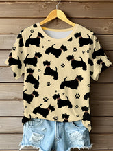 Scottish Terrier Imprimé O-cou T-shirt à manches courtes pour femmes